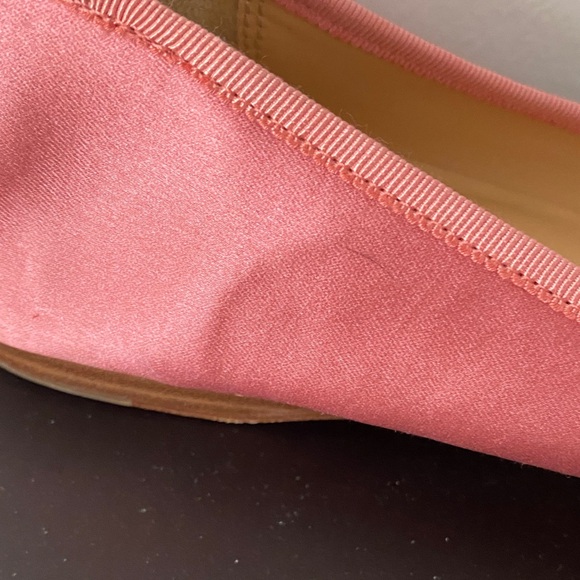 Badgley Mischka Pink Satin Flats with Crystal Detail - Picture 5 of 7